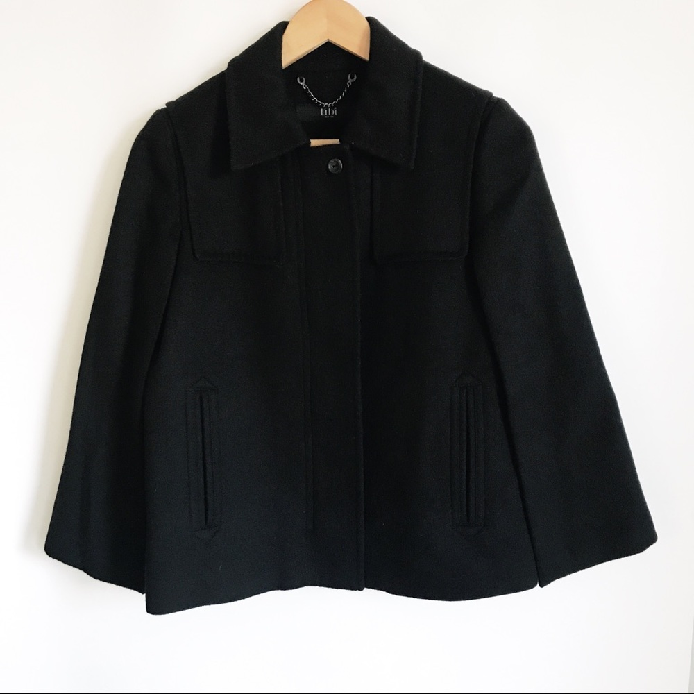 Tibi Black Cape Coat Sz 2